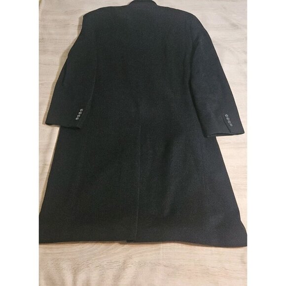 Mens Lauren Ralph Lauren 44L Dark Gray Wool Cashmere Trench Style Overcoat - Picture 2 of 10